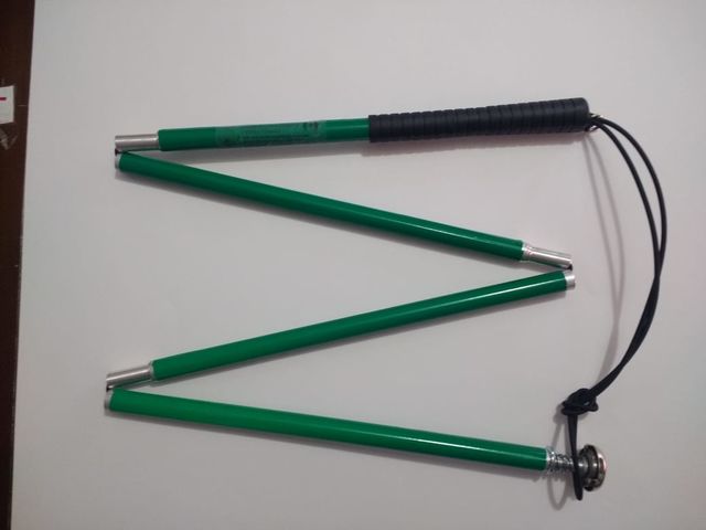 Bastón de Aluminio de 4 Tubos con Deslizador de Balero Color Verde